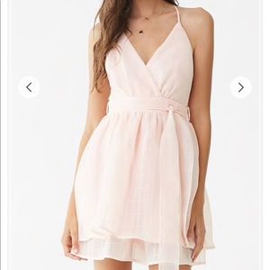 Baby Pink Grid Print Mini Dress